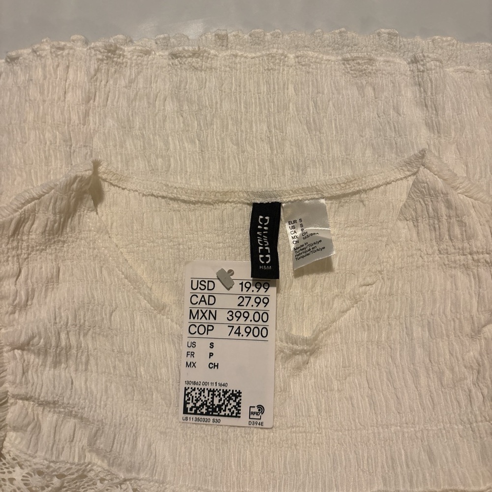 Divided Tan Smocked Ruffled Blouse - Picture 3 of 3